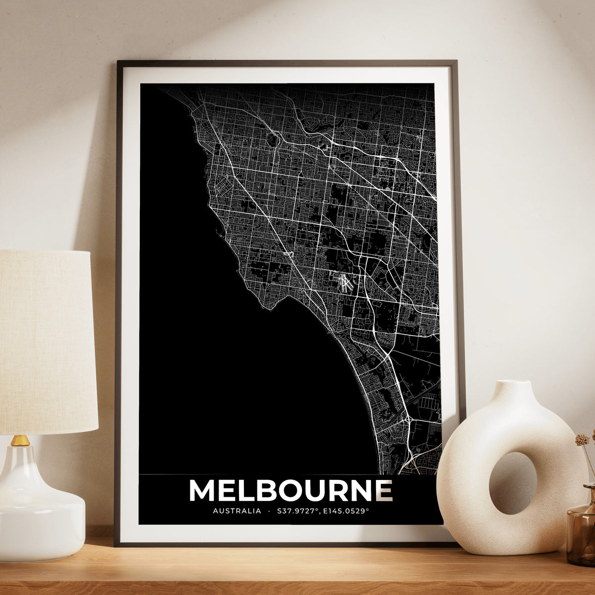 Melbourne Elegant Map Poster