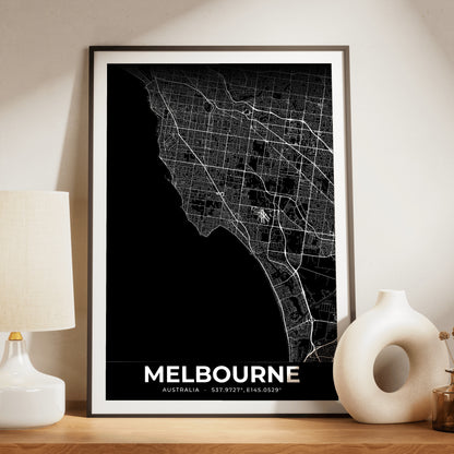 Melbourne Elegant Map Poster