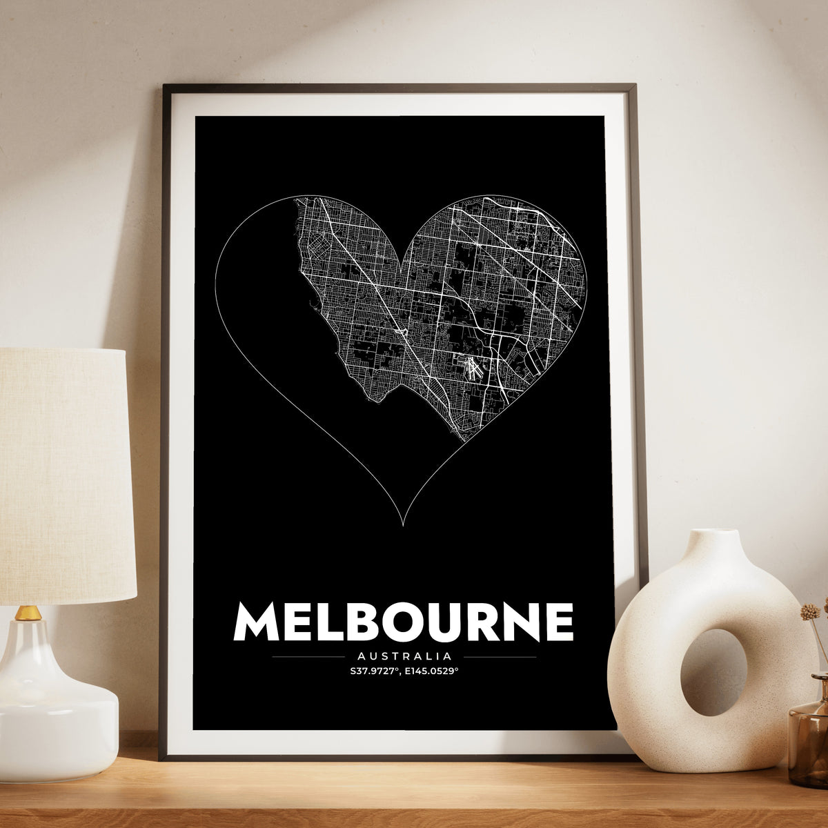 Melbourne Heart Map Poster