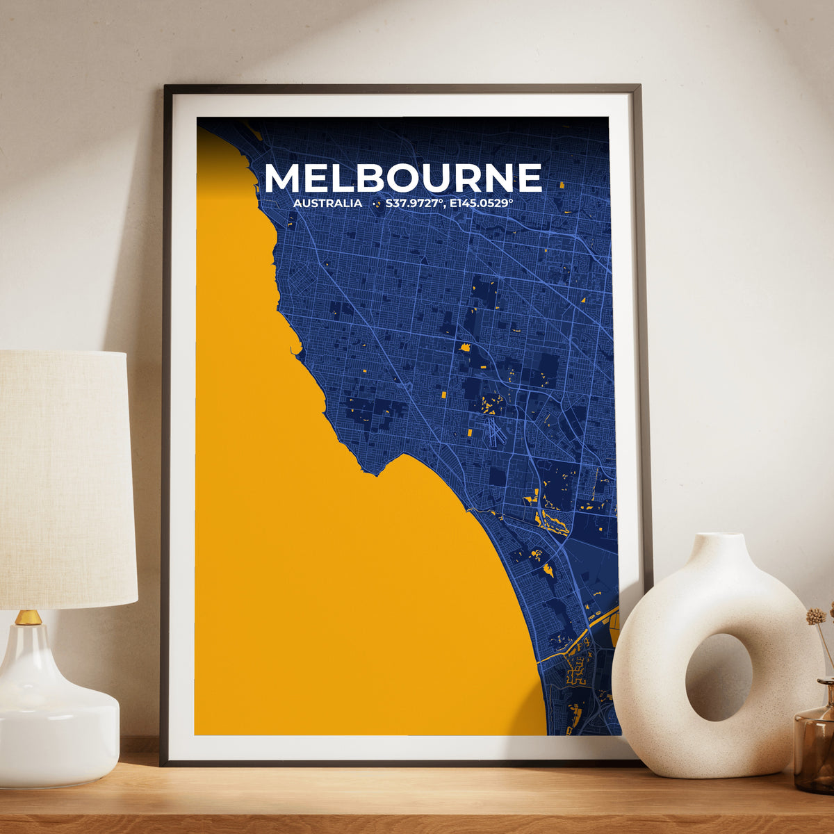Melbourne Ink Map Poster