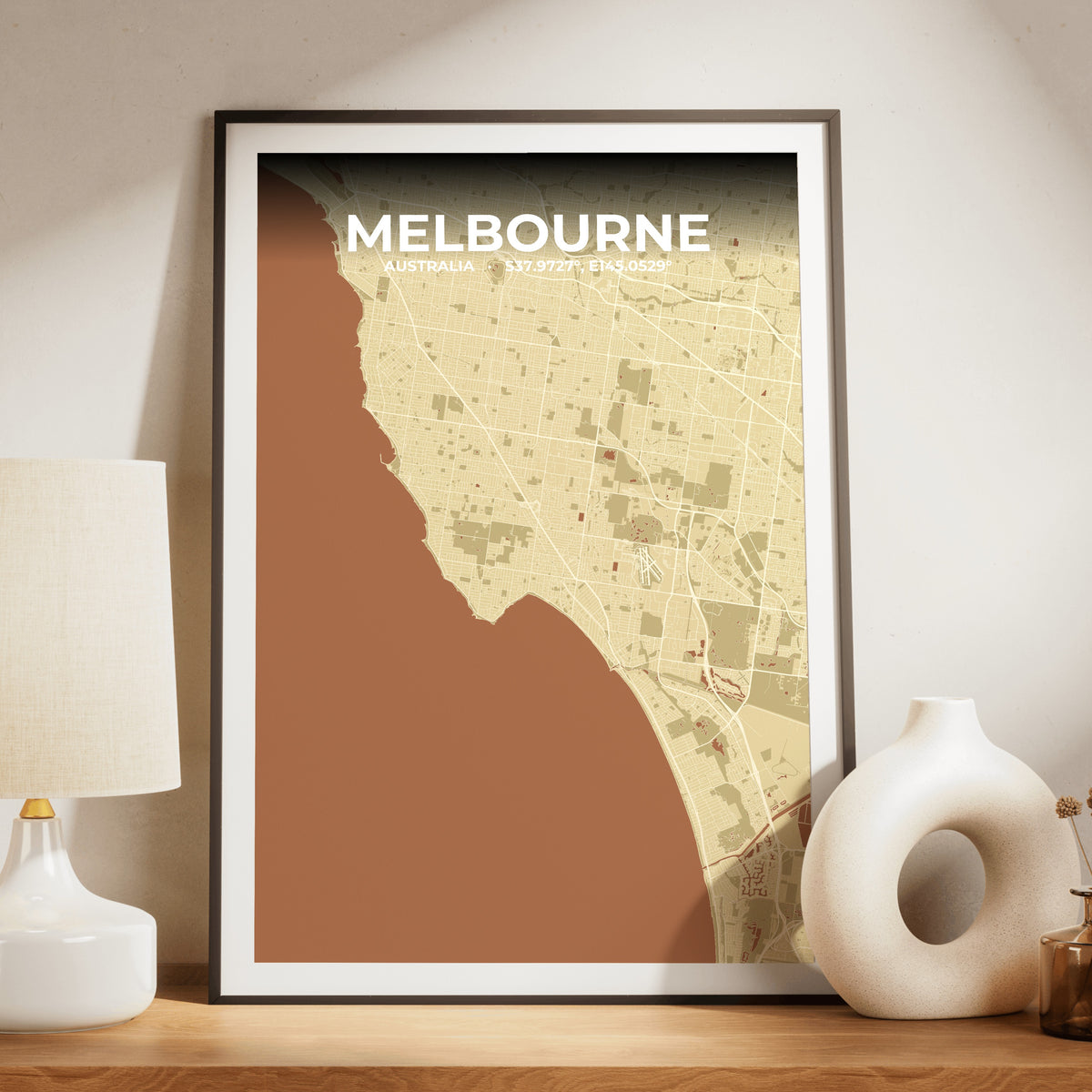 Melbourne Ember Map Poster