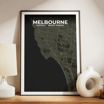 Melbourne Sable Map Poster