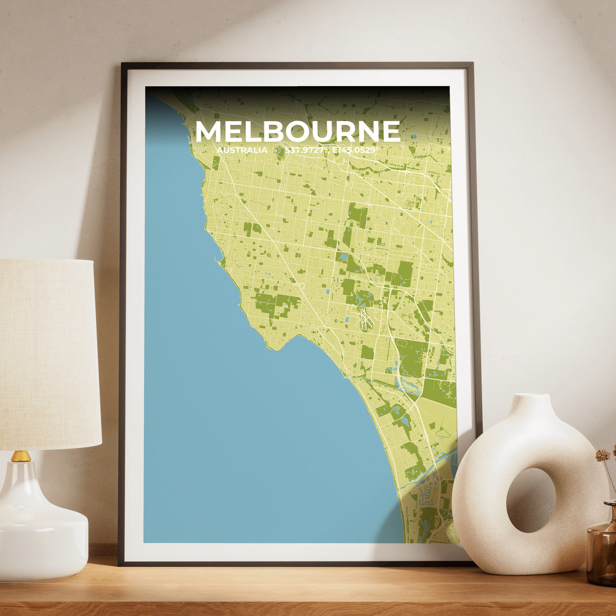Melbourne Fern Map Poster
