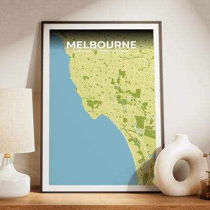 Melbourne Fern Map Poster