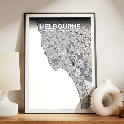 Melbourne Ash Map Poster