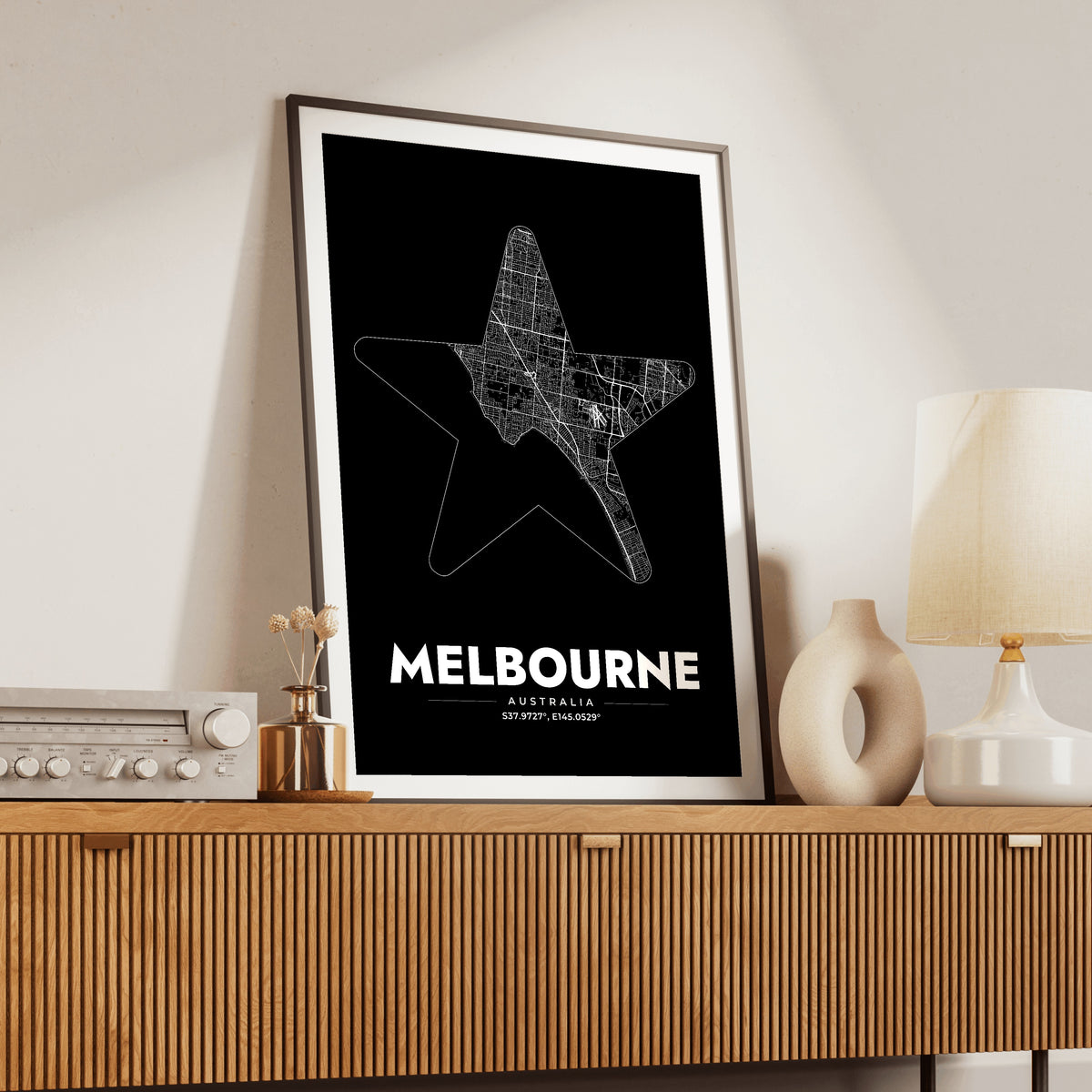 Melbourne Star Map Poster