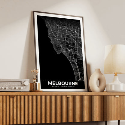 Melbourne Elegant Map Poster