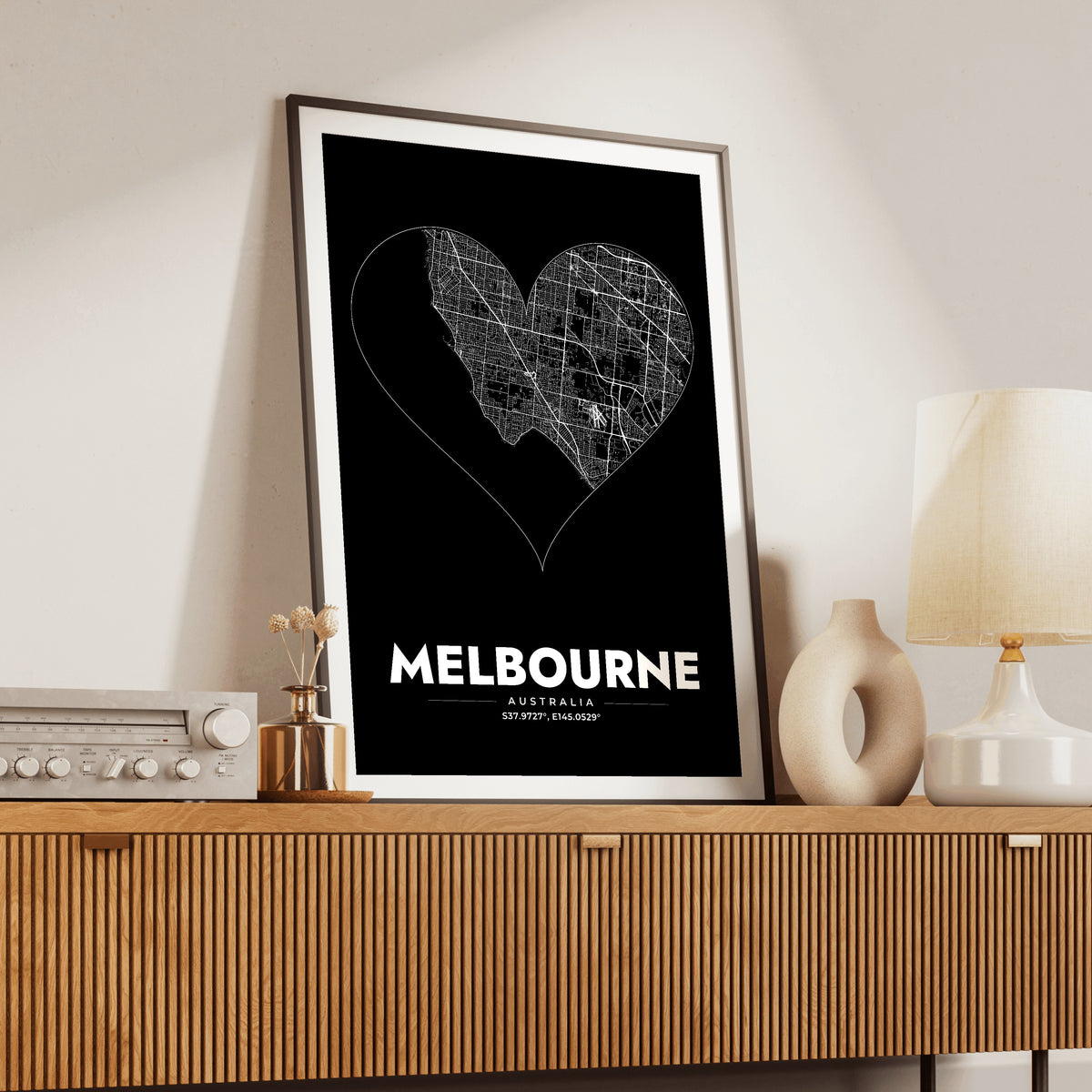 Melbourne Heart Map Poster