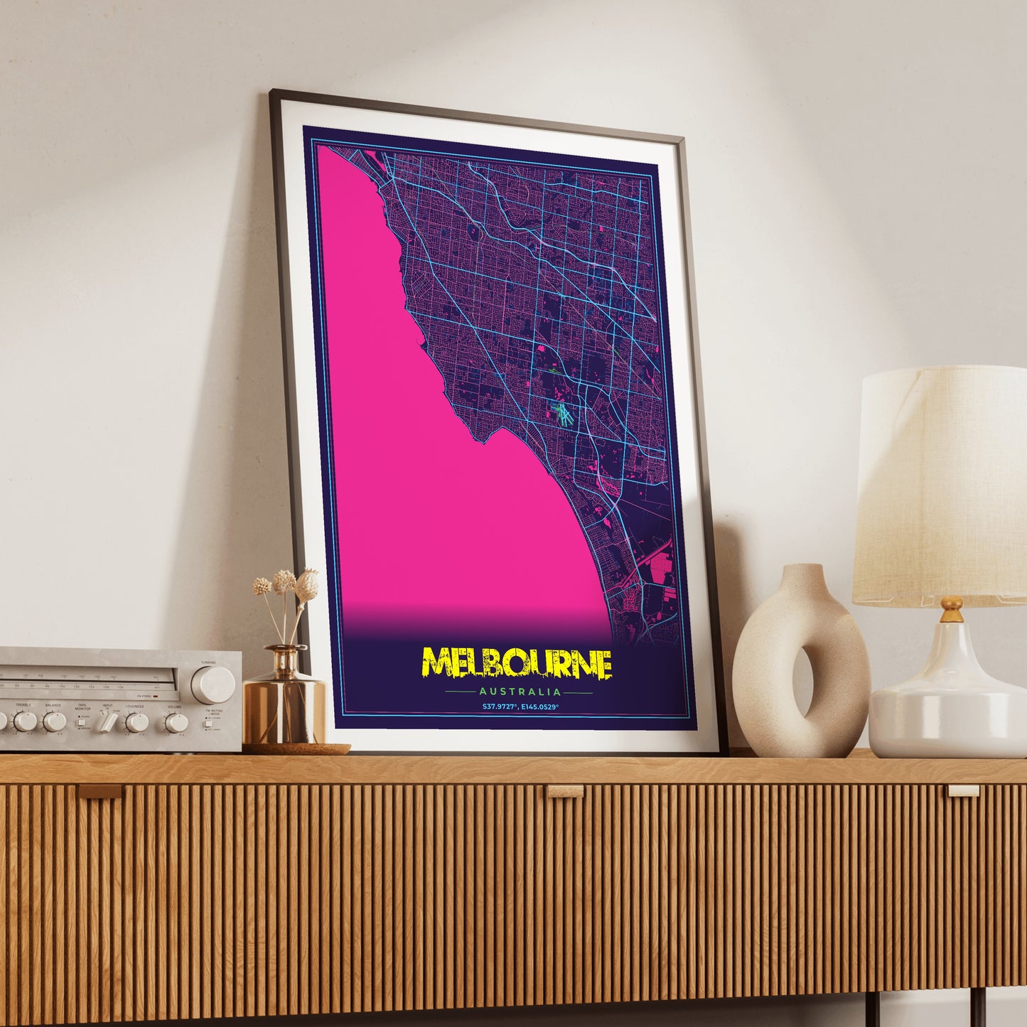 Melbourne Cyberpunk Map Poster
