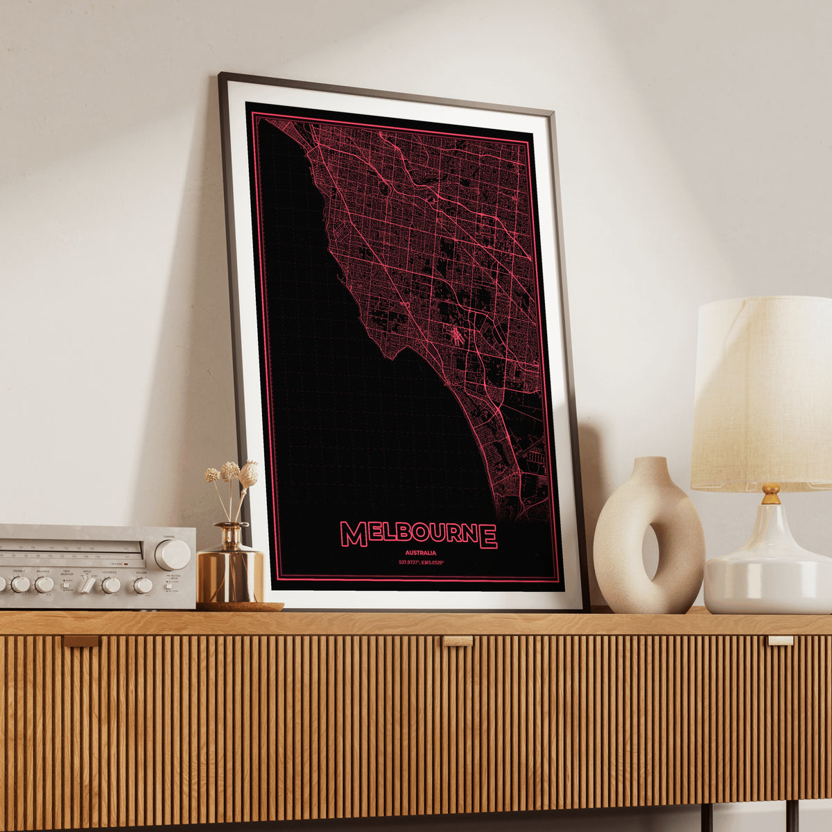 Melbourne Phosphor Map Poster - System Alert