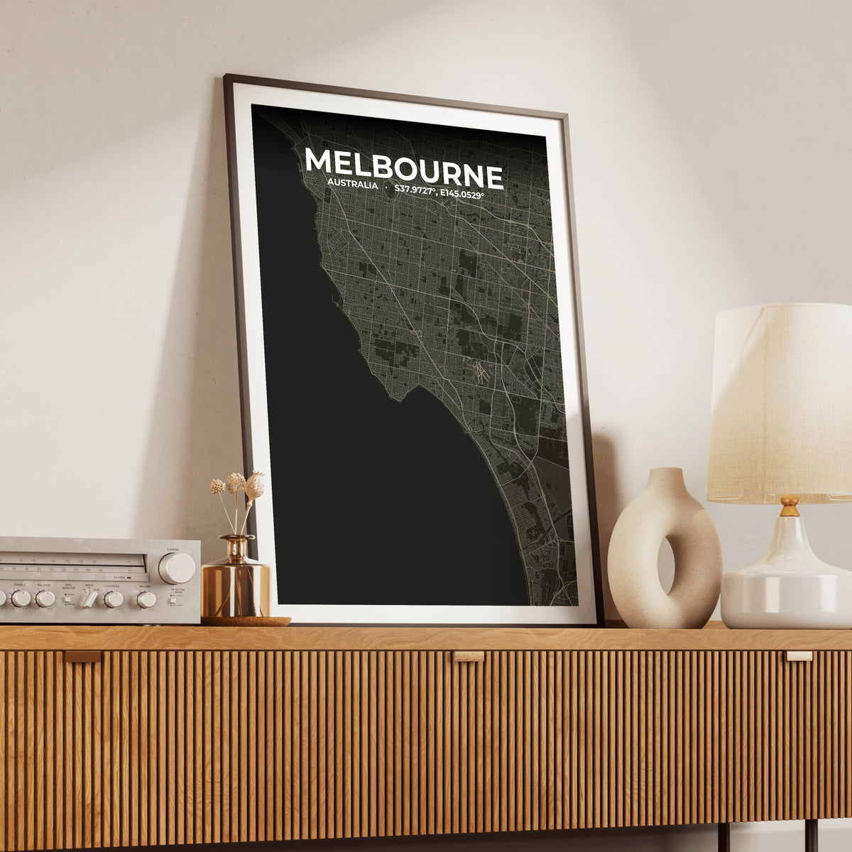 Melbourne Sable Map Poster