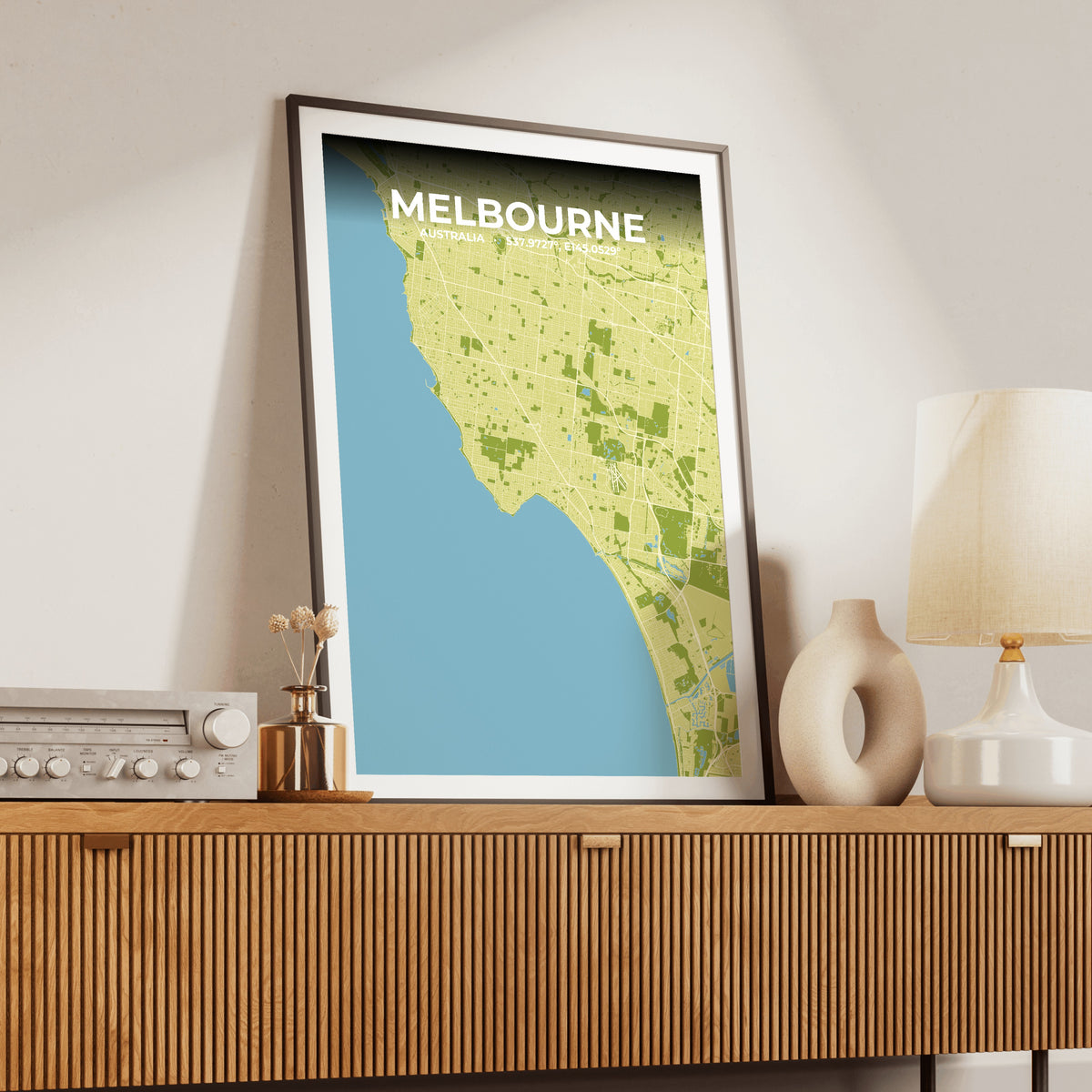 Melbourne Fern Map Poster