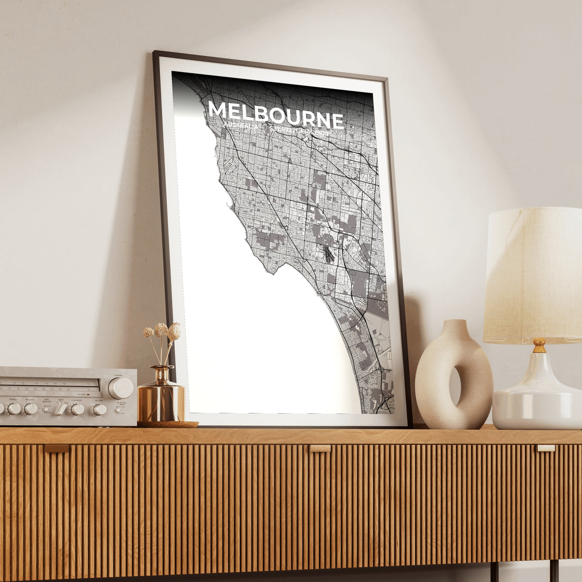Melbourne Ash Map Poster