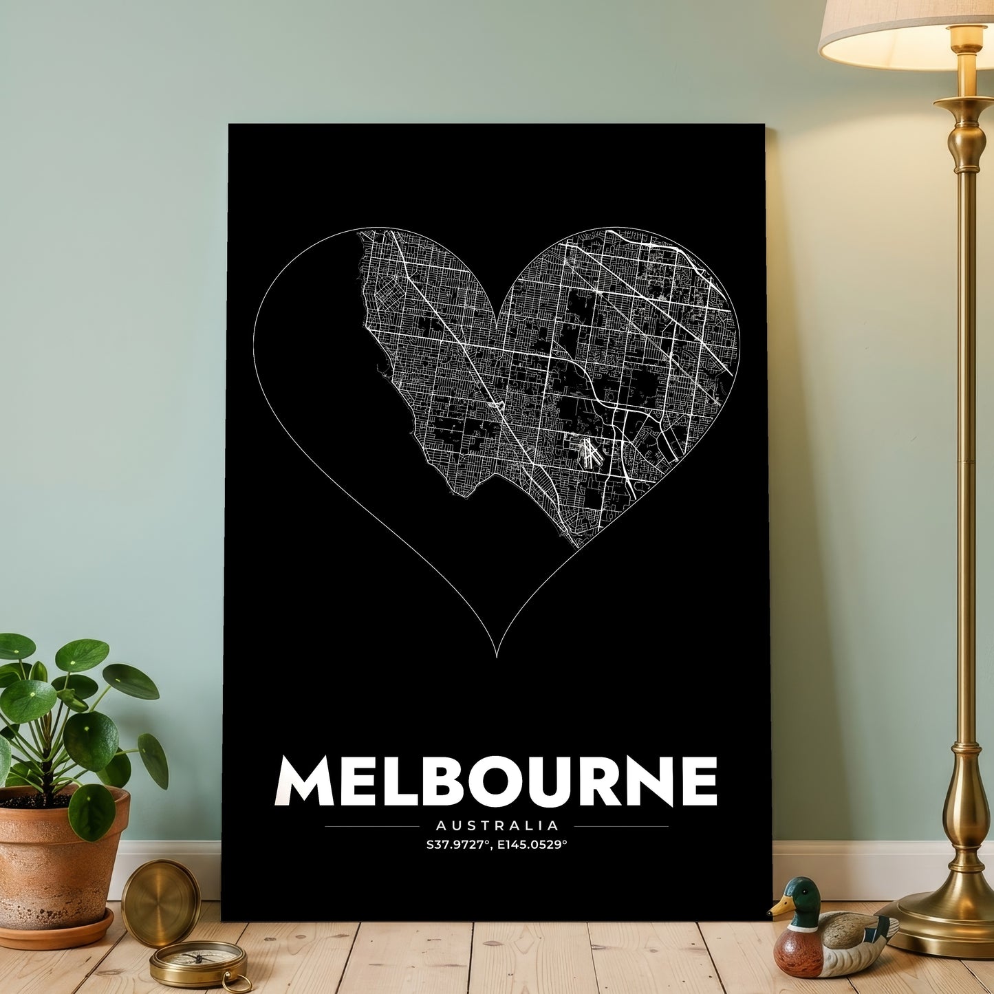 Melbourne Heart Map Poster