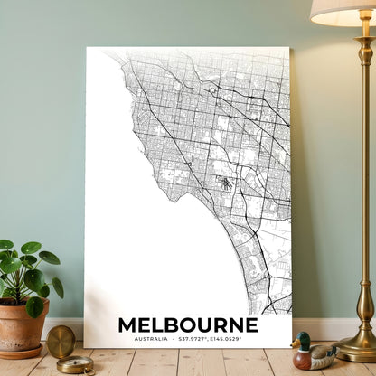 Melbourne Elegant Map Poster