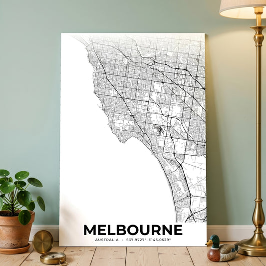 Melbourne Elegant Map Poster