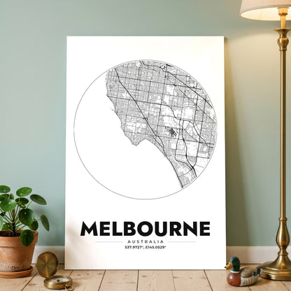 Melbourne Spot Map Poster