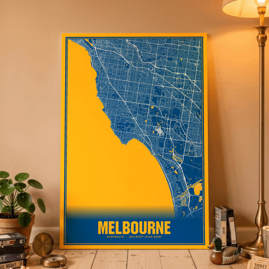 Melbourne Blockbuster Map Poster