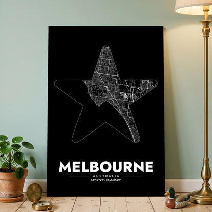 Melbourne Star Map Poster