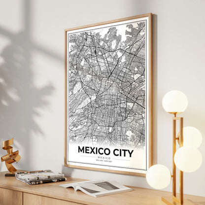 Mexico City Modern Map Poster