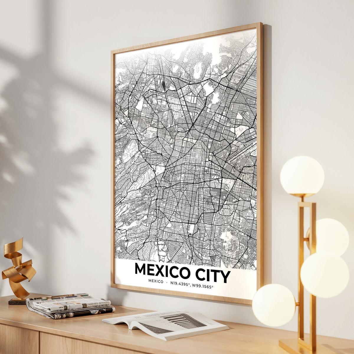 Mexico City Elegant Map Poster