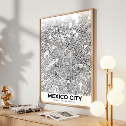 Mexico City Elegant Map Poster
