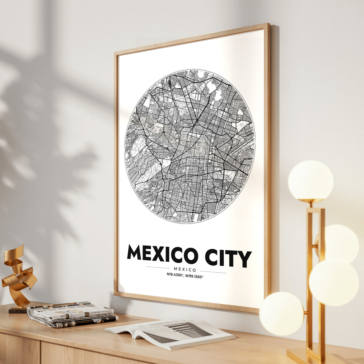 Mexico City Spot Map Poster