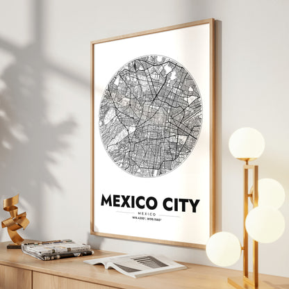 Mexico City Spot Map Poster