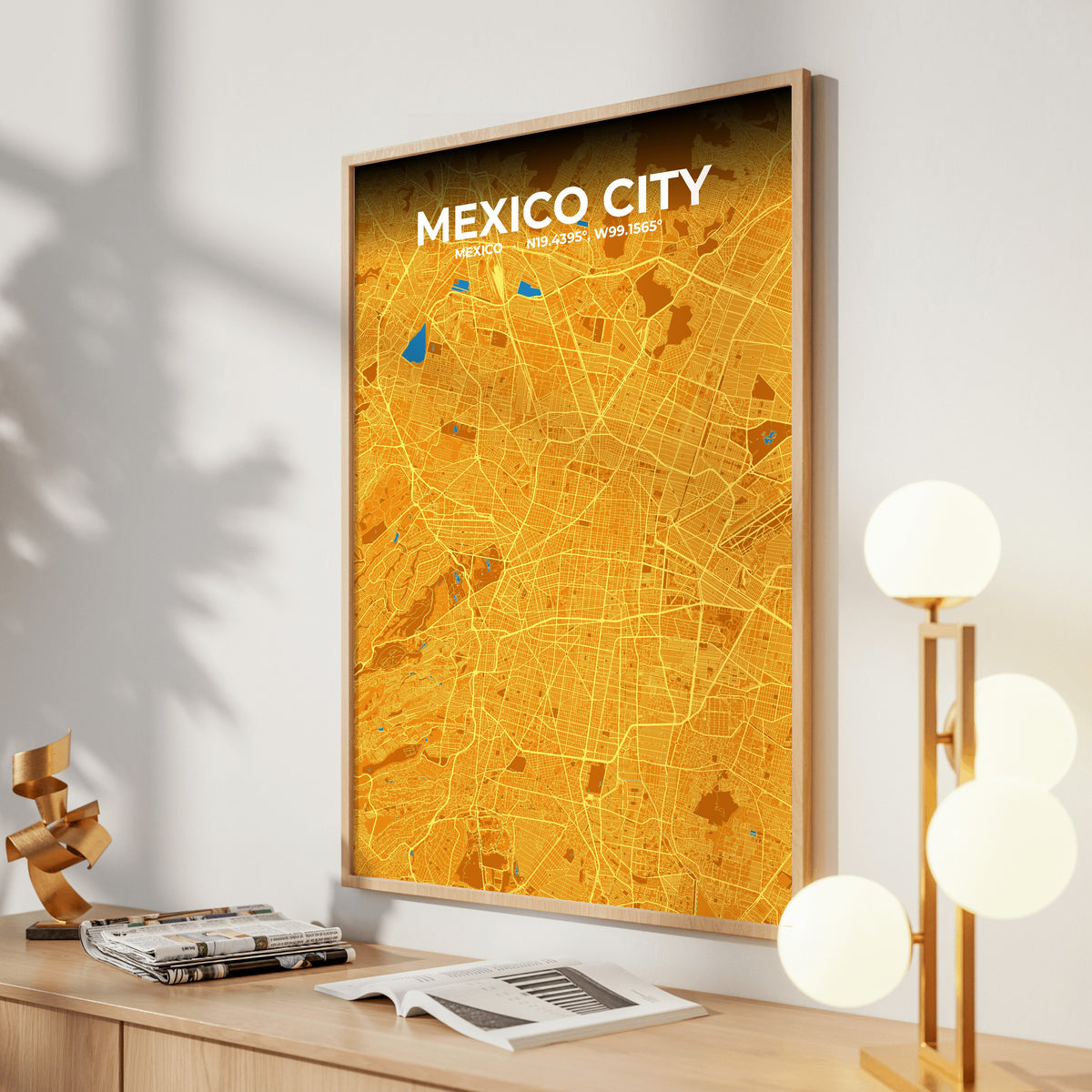 Mexico City Scorch Map Poster