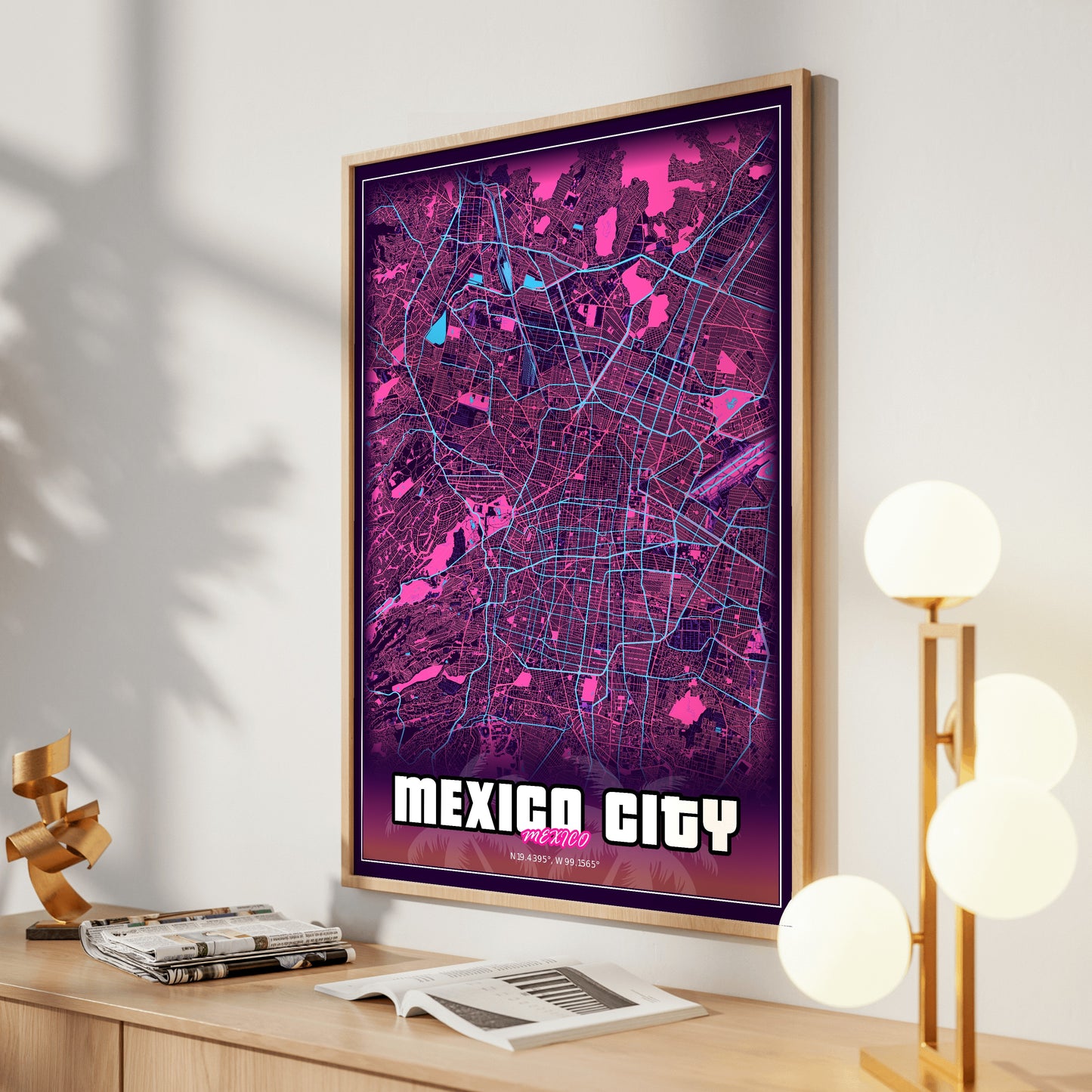 Mexico City GTA Map Poster