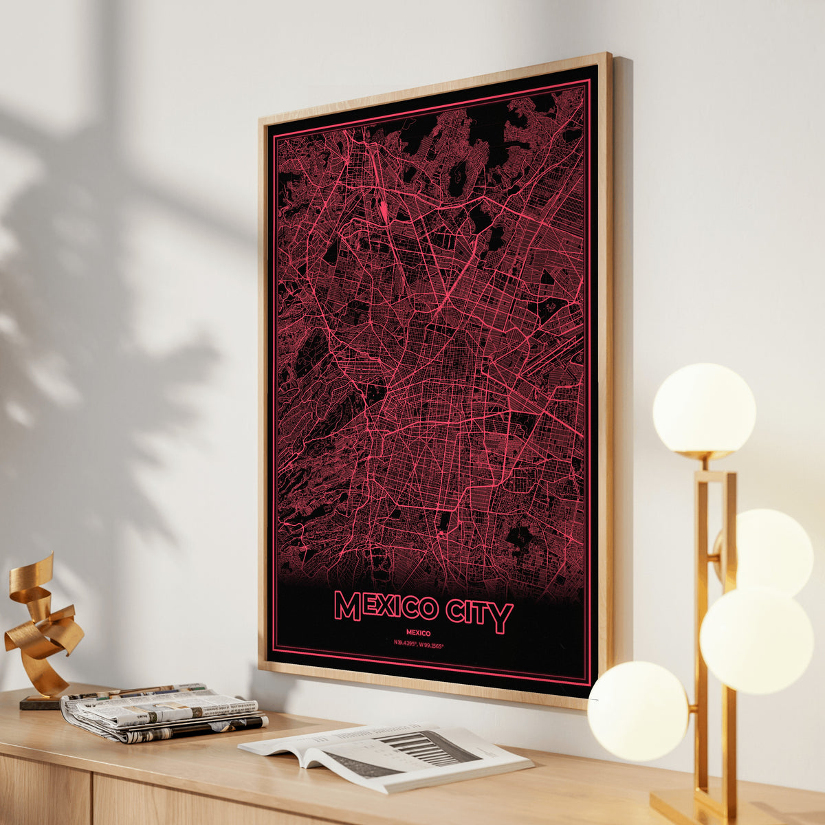 Mexico City Phosphor Map Poster - System Alert
