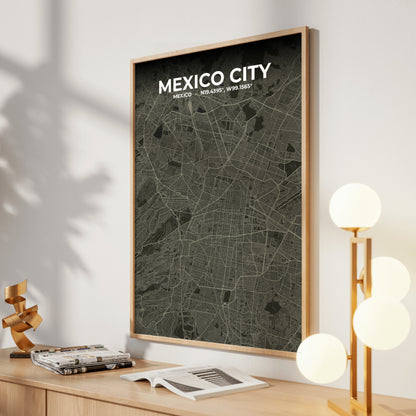 Mexico City Sable Map Poster