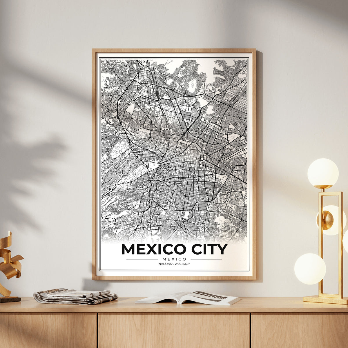 Mexico City Modern Map Poster