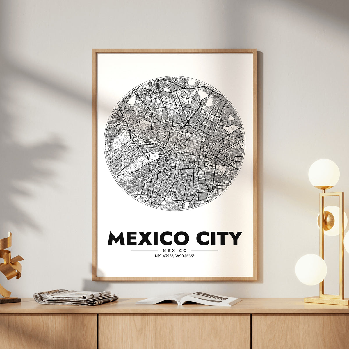 Mexico City Spot Map Poster