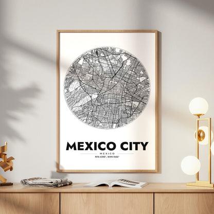 Mexico City Spot Map Poster