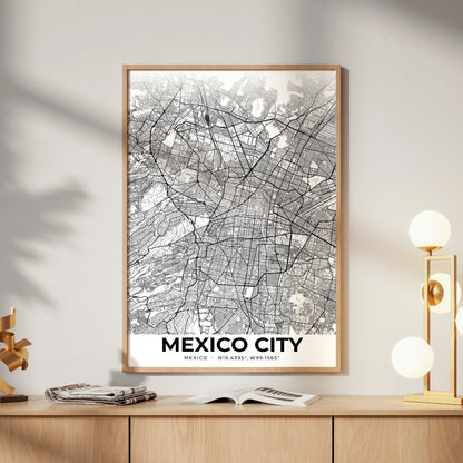 Mexico City Elegant Map Poster