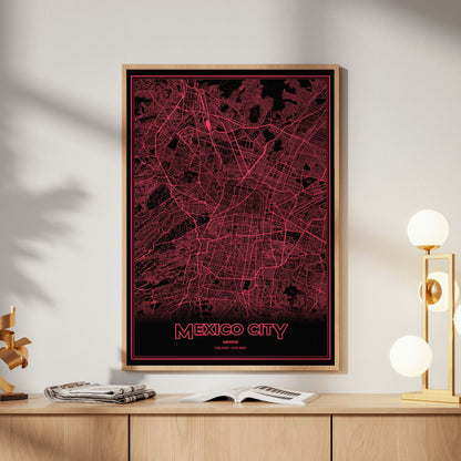 Mexico City Phosphor Map Poster - System Alert