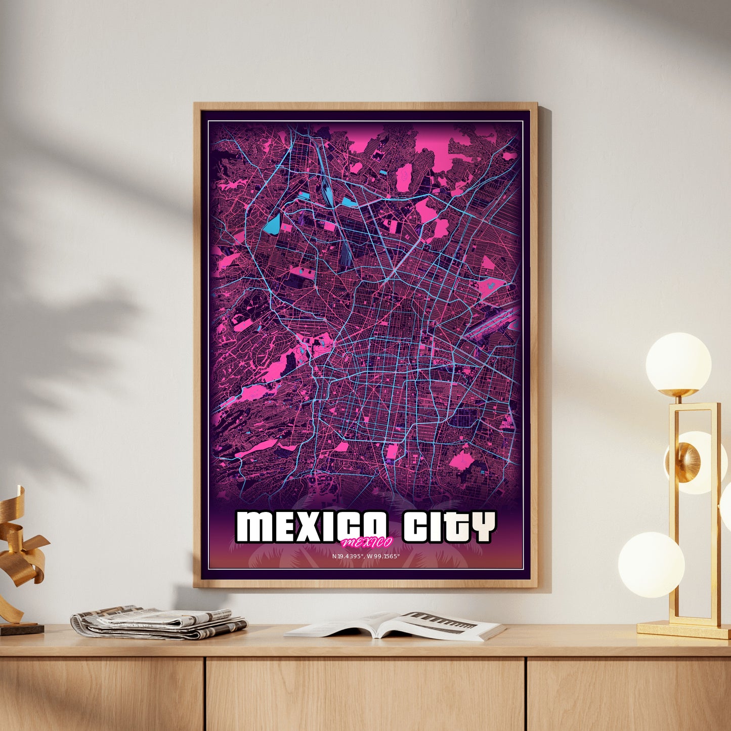 Mexico City GTA Map Poster