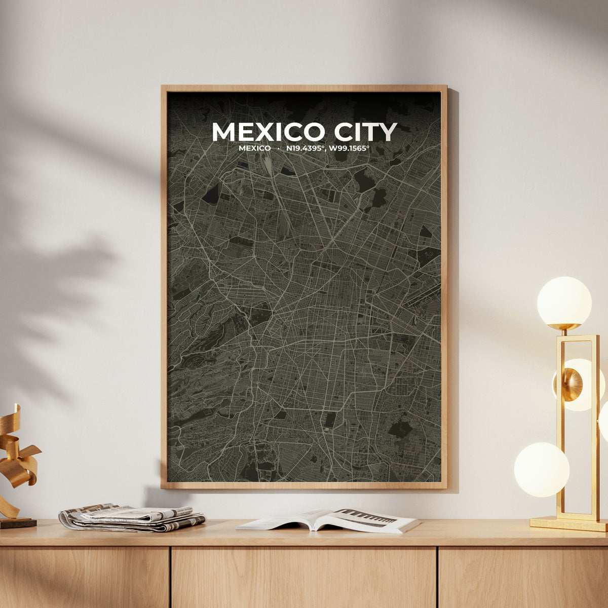 Mexico City Sable Map Poster