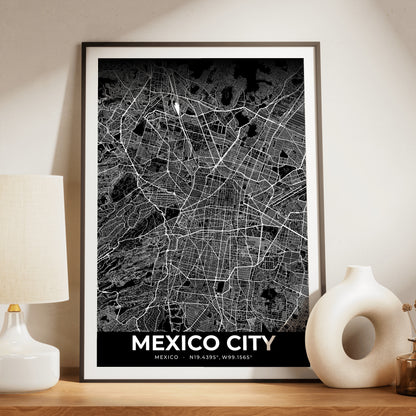 Mexico City Elegant Map Poster