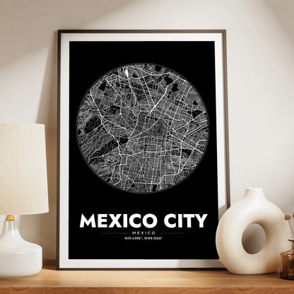 Mexico City Spot Map Poster