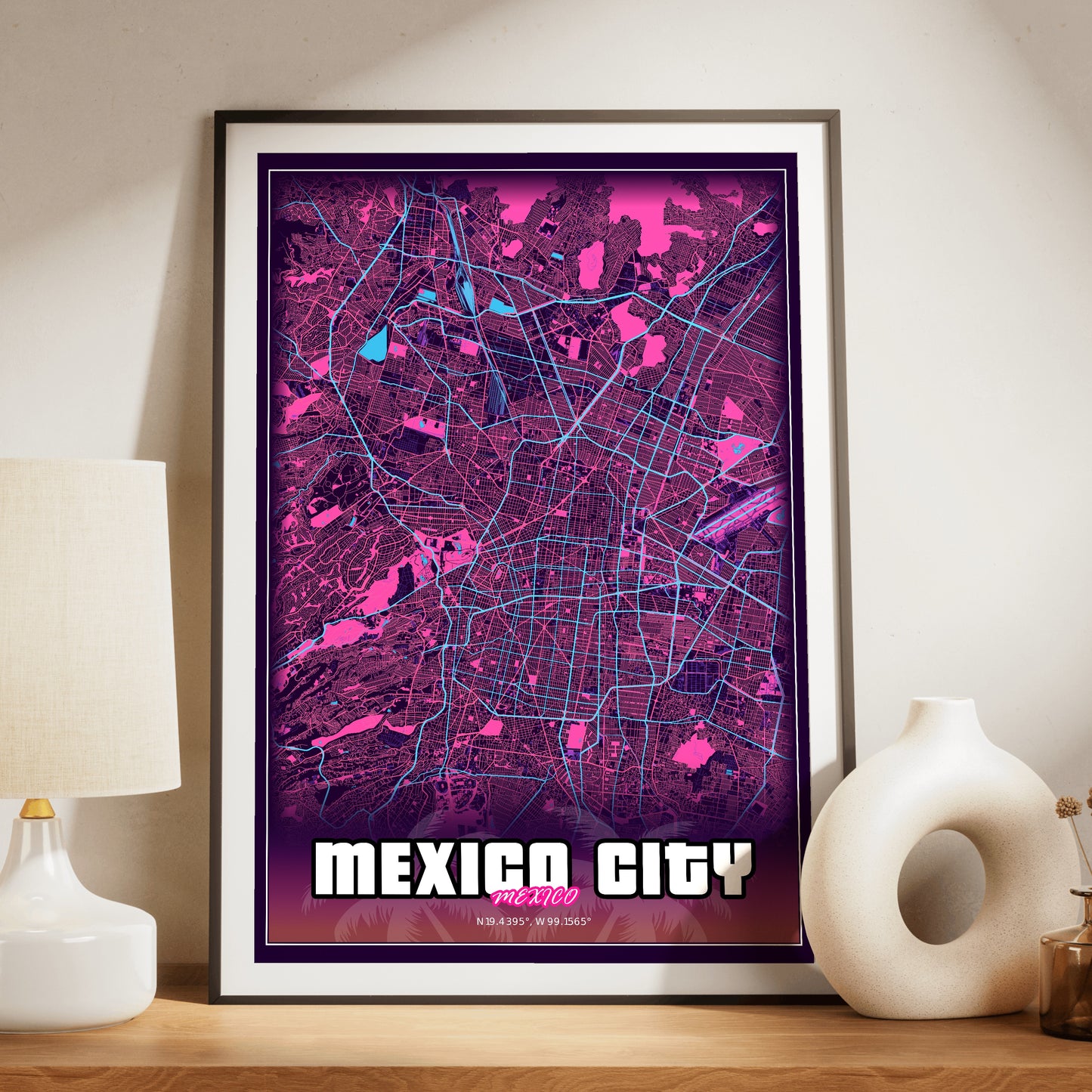 Mexico City GTA Map Poster