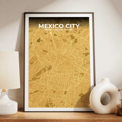 Mexico City Forge Map Poster