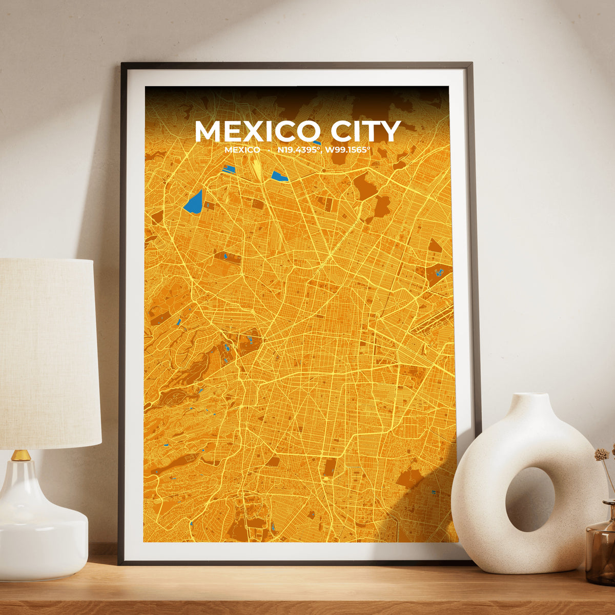 Mexico City Scorch Map Poster