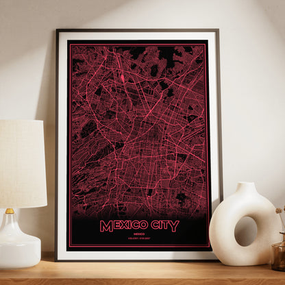 Mexico City Phosphor Map Poster - System Alert