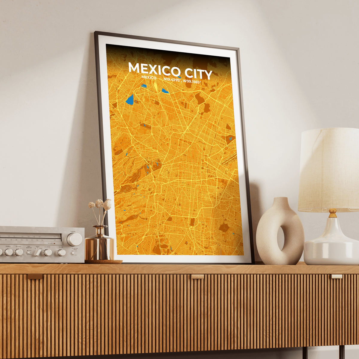 Mexico City Scorch Map Poster
