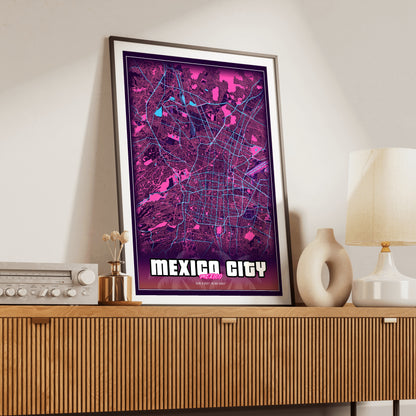 Mexico City GTA Map Poster