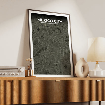 Mexico City Sable Map Poster