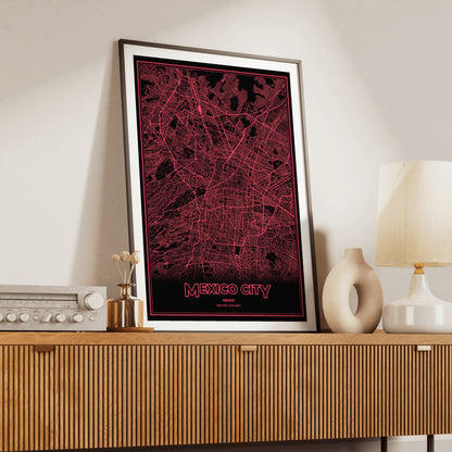 Mexico City Phosphor Map Poster - System Alert