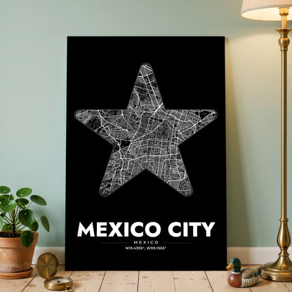 Mexico City Star Map Poster